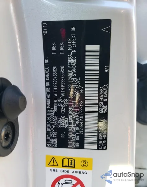 2020 Lexus Rx 350 z USA, uszkodzony, nr VIN 2T2HZMDA4LC222128